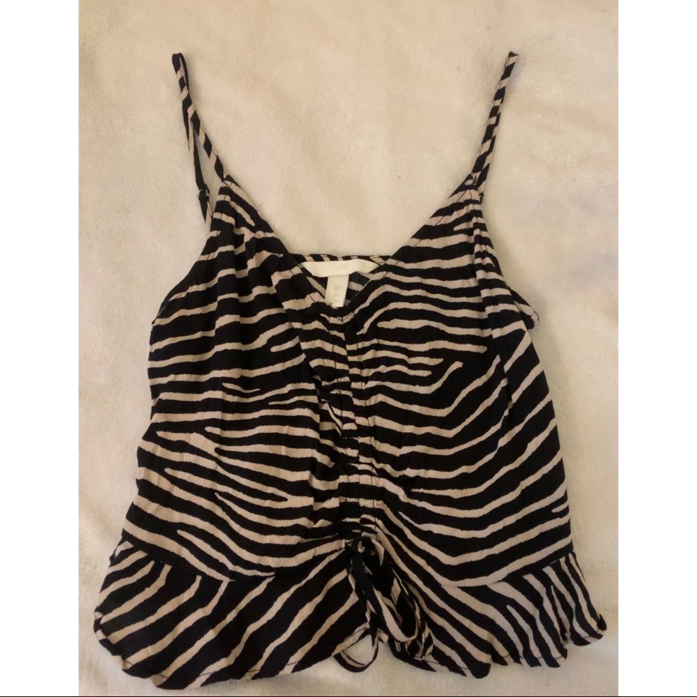 H&M Cropped Zebra Print Cami Top